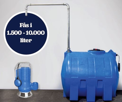 Vandtank med pumpe, 1.500–10.000 liter – CN Maskinfabrik