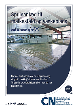 Spuleanlæg til malkestald og vaskeplads