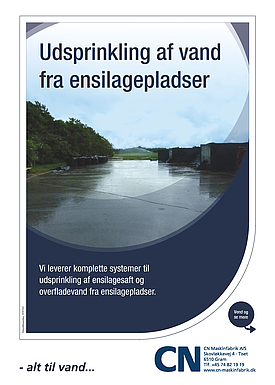 Udsprinkling af vand fra ensilagepladser