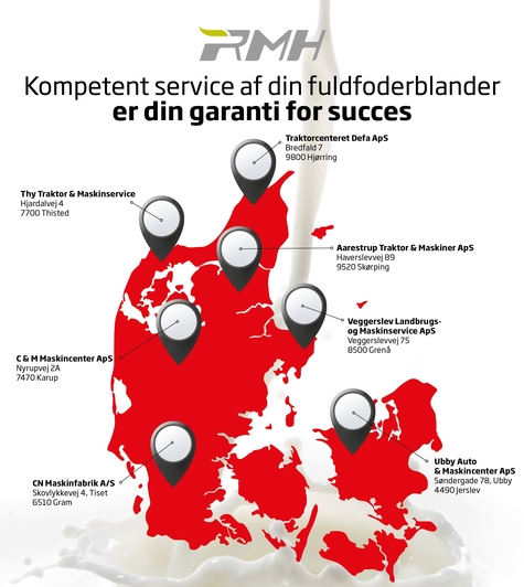 Danmark kort over lokationer