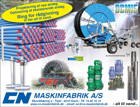 Markvandingsanlæg, pumper og udstyr fra CN Maskinfabrik